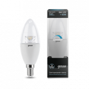Лампа Gauss LED Candle-dim Crystal Clear E14 6W 4100К диммируемая 1/10/50