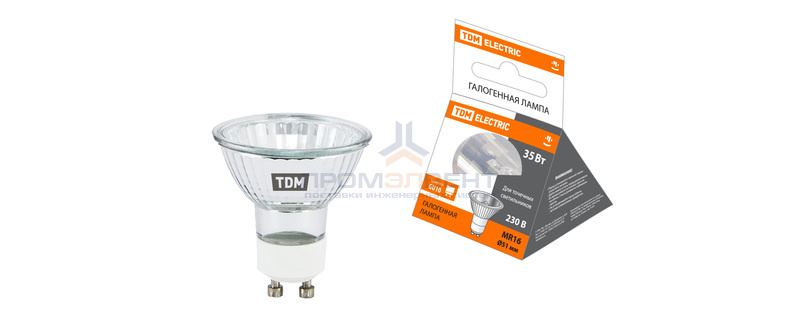 Лампа галогенная с отражателем MR16 (JCDRC) - 35 Вт - 230 В - GU10 TDM