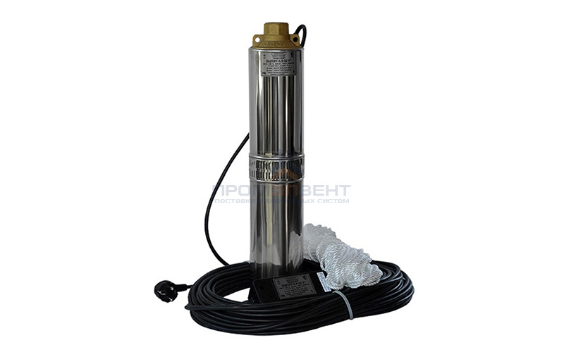 Насос скважинный Водолей БЦПЭУ 0,5-25 У (0,55 кВт, однофазный, Qmax 1,8 л/мин, Hmax 36м, кабель 25м)