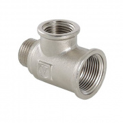 Тройник переходной резьбовой VALTEC VTr.134.R - 1/2" x 3/4" x 3/4" (НР/ВР/ВР, латунь никелированная)