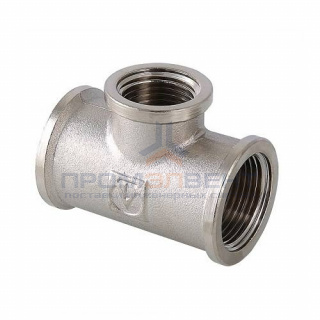 Тройник переходной резьбовой VALTEC VTr.750 - 1"1/4 x 3/4" x 1"1/4 (ВР/ВР/ВР, латунь никелированная)