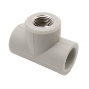 Тройник с переходом на внутреннюю резьбу FV-Plast - 25 x 1/2" (для полипроп.труб, цвет серый)
