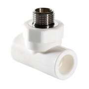 Тройник с переходом на наружную резьбу VALTEC VTp.733 - 20 x 3/4" (для полипропилен.труб, белый)