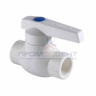 Кран шаровой VALTEC VTp.743 - 32 (c латунной гильзой, для полипропиленовых труб под пайку, белый)