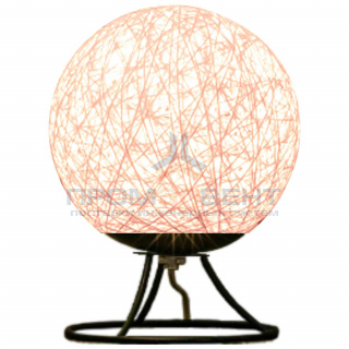 12-82 Светодиодный ночник из ротанга, 220В, 2Вт, 6 диодов, 3200K, 200Лм, 15*15*18см, бежевый