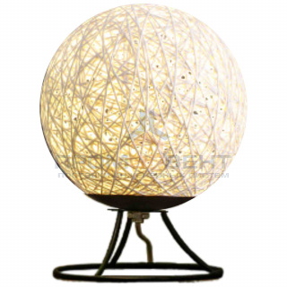 12-83 Светодиодный ночник из ротанга, 220В, 2Вт, 6 диодов, 3200K, 200Лм, 15*15*18см, белый