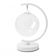 FT-08-01 Фитосветильник настольный, светодиодный, стеклянный шар Ø150мм, 5 В, 1Вт, диммер, USB-штекер длиной 1,8 м, С-образный, белый (без наполнения)