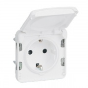 Механизм розетки с заземлением Legrand Plexo серии Artic IP55 немецкий стандарт, белый