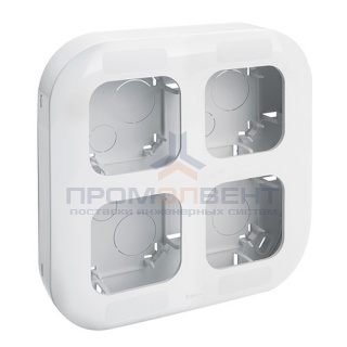 Рамка 4 поста Legrand Quteo белая [уп 2шт]