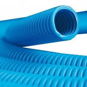 Труба ППЛ гибкая гофр. д.40мм, тяжёлая без протяжки, цвет синий [бухта 20м]