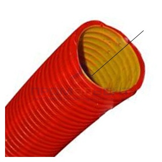 Труба гибкая двустенная для кабельной канализации д.63мм, цвет красный, без протяжки [бухта 100м]