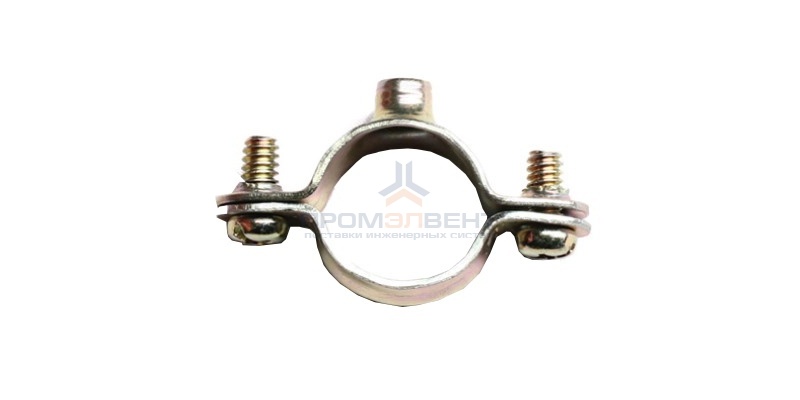 Хомут стальной с внутренней резьбой М6, д.48 - 50мм