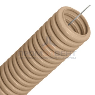 Труба гофрированная ПВХ д25 под дерево (сосна) с протяжкой (бухта 25м)