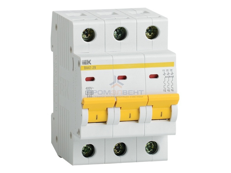 Автоматический выключатель ВА47-29 3Р 20А 4,5кА характеристика В ИЭК (автомат)