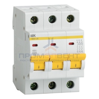 Автоматический выключатель ВА47-29 3Р 20А 4,5кА характеристика В ИЭК (автомат)