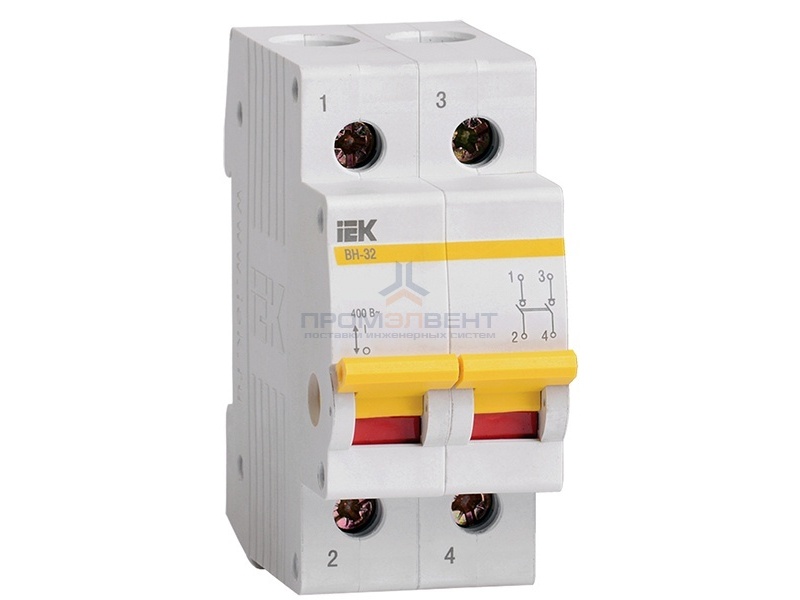Рубильник модульный ВН-32 2Р  63А выключатель нагрузки ИЭК