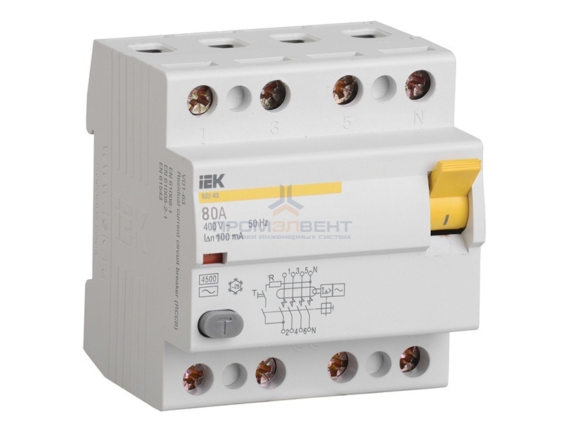 УЗО ВД1-63 4P 80A 100mA ИЭК