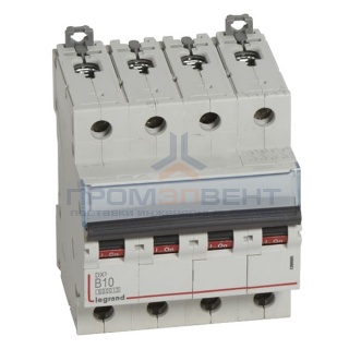Автоматический выключатель Legrand DX3 4П B10A 6000/10kA (автомат)