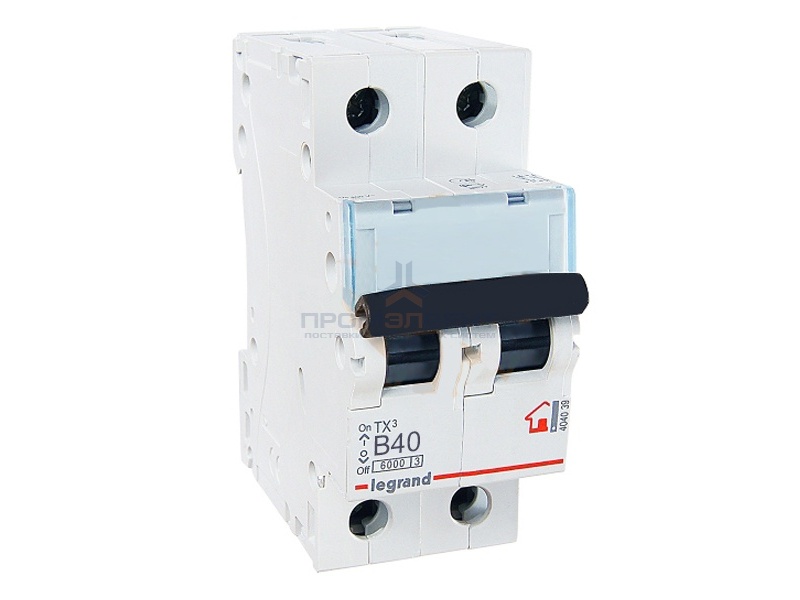 Автоматический выключатель Legrand TX3 B40A 2П 6kA (автомат)