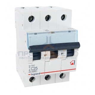 Автоматический выключатель Legrand TX3 C25A 3П 6kA (автомат)