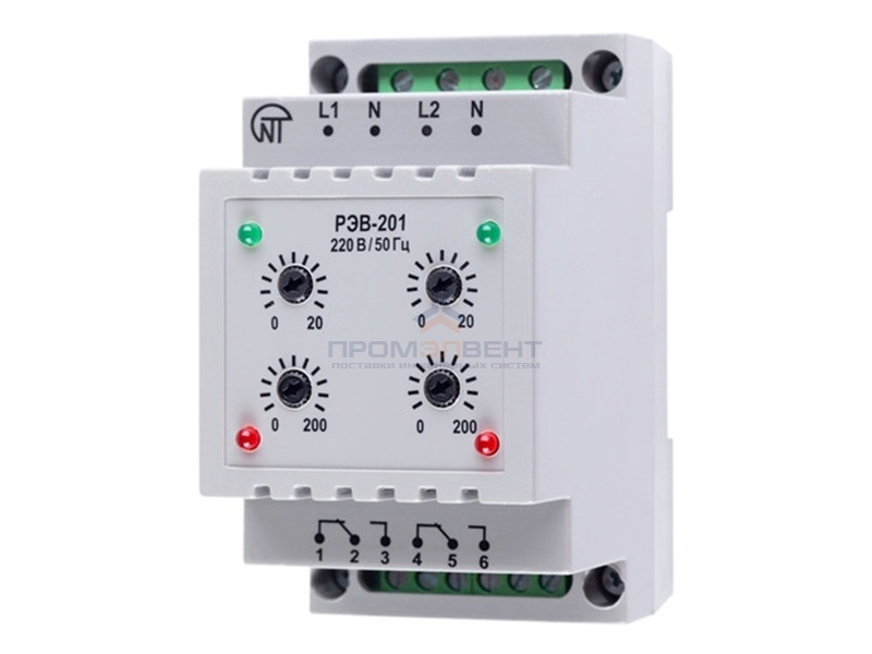 Реле времени РЭВ-201-1 0-23мин 220В на DIN-рейку