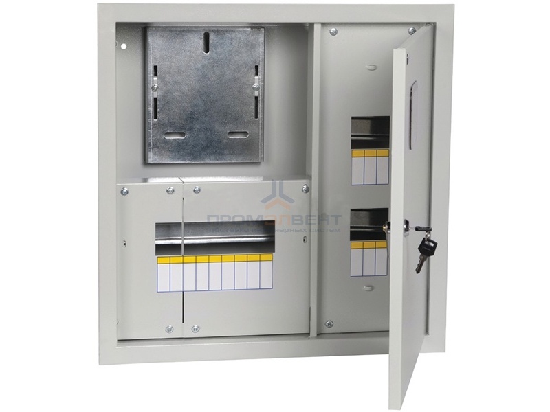 Щит металлический ЩУРв-1/15зо-1 36 УХЛ3 IP30 на 1-фазный счетчик и 15 модулей встраиваемый ИЭК