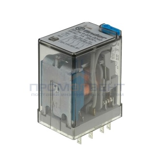 Миниатюрное реле Finder 4 контакта 7A DC 24В AgNi кнопка тест с блокировкой, индикатор